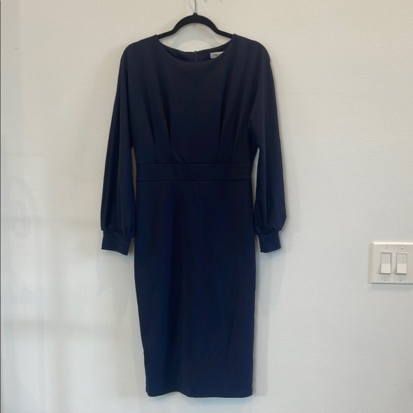 Jasambac Navy Blue Dress Long Sleeve Size M - Picture 1 of 5